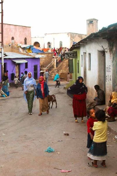Women and girls in the street